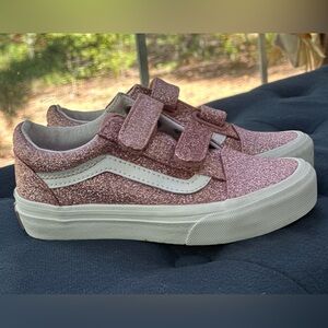 Vans Glittery Rose Gold Pink Kids Sneakers